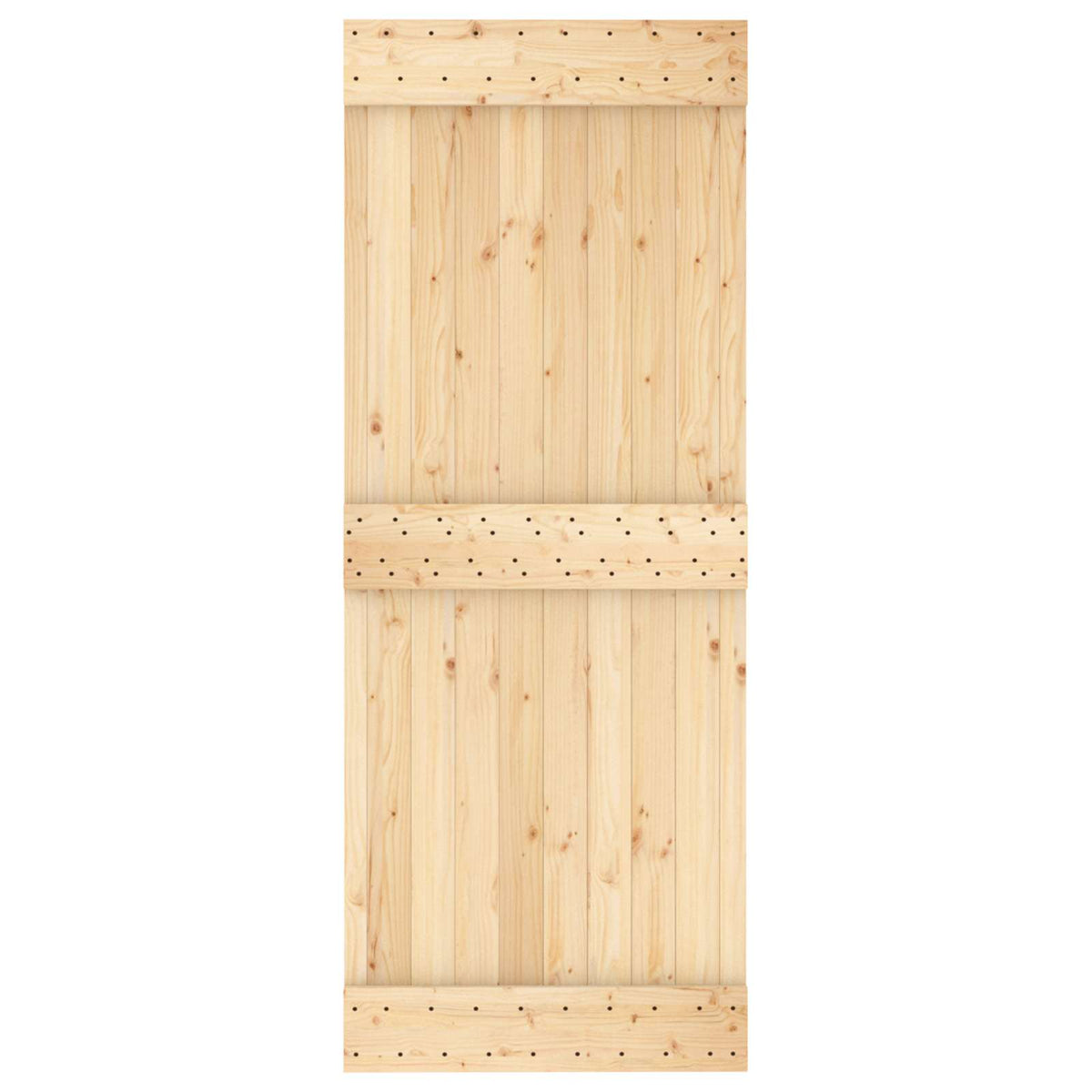 Klizna vrata Prirodna i bijela 80 x 210 cm Čvrsta borovina Smeđa 183 x 5.5 x 210 cm
