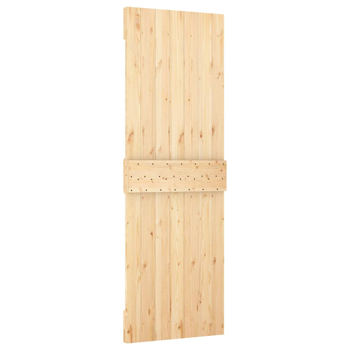 Klizna vrata Prirodna i bijela 70 x 210 cm Čvrsta borovina Smeđa 183 x 5.5 x 210 cm