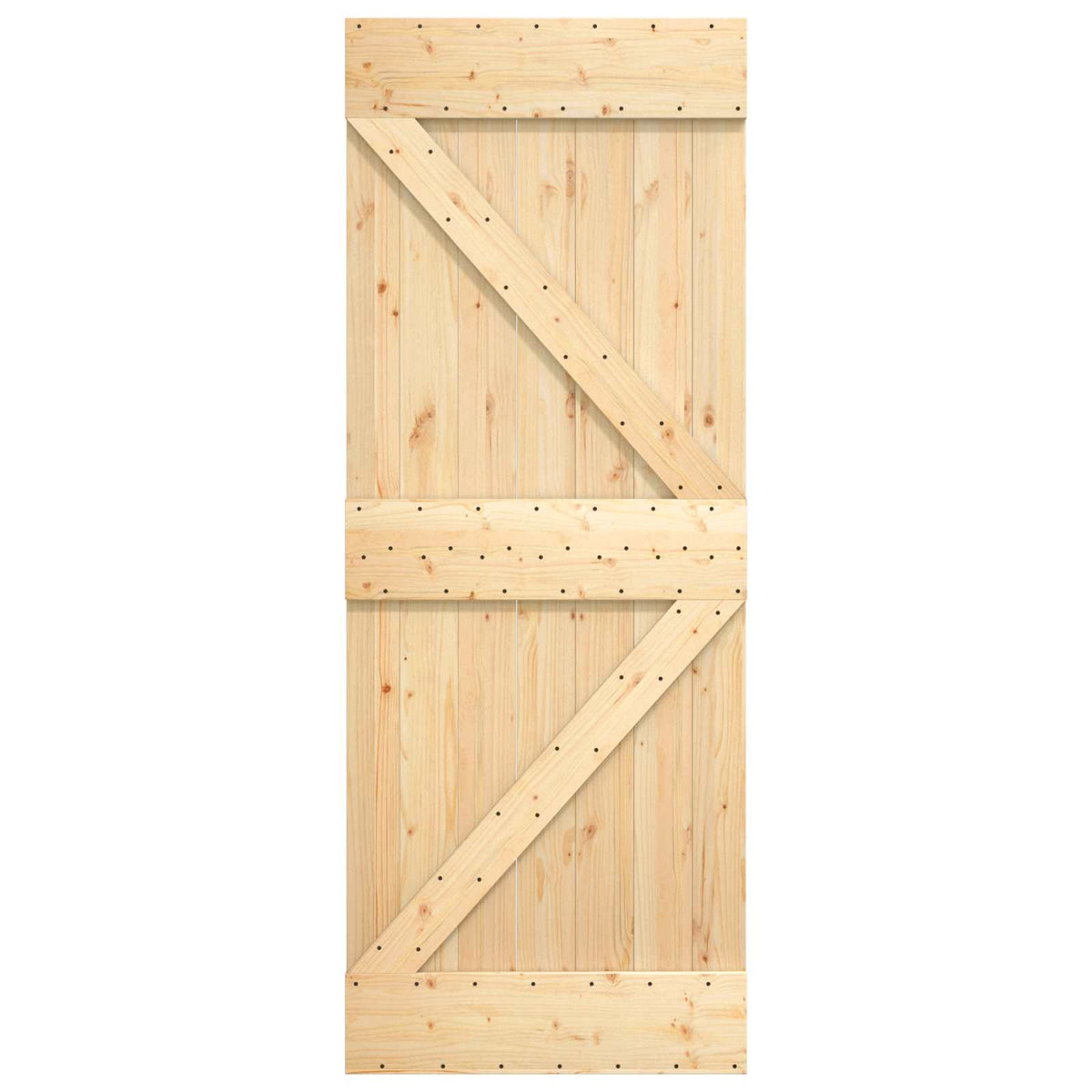 Klizna vrata Prirodna i bijela 70 x 210 cm Čvrsta borovina Smeđa 183 x 5.5 x 210 cm
