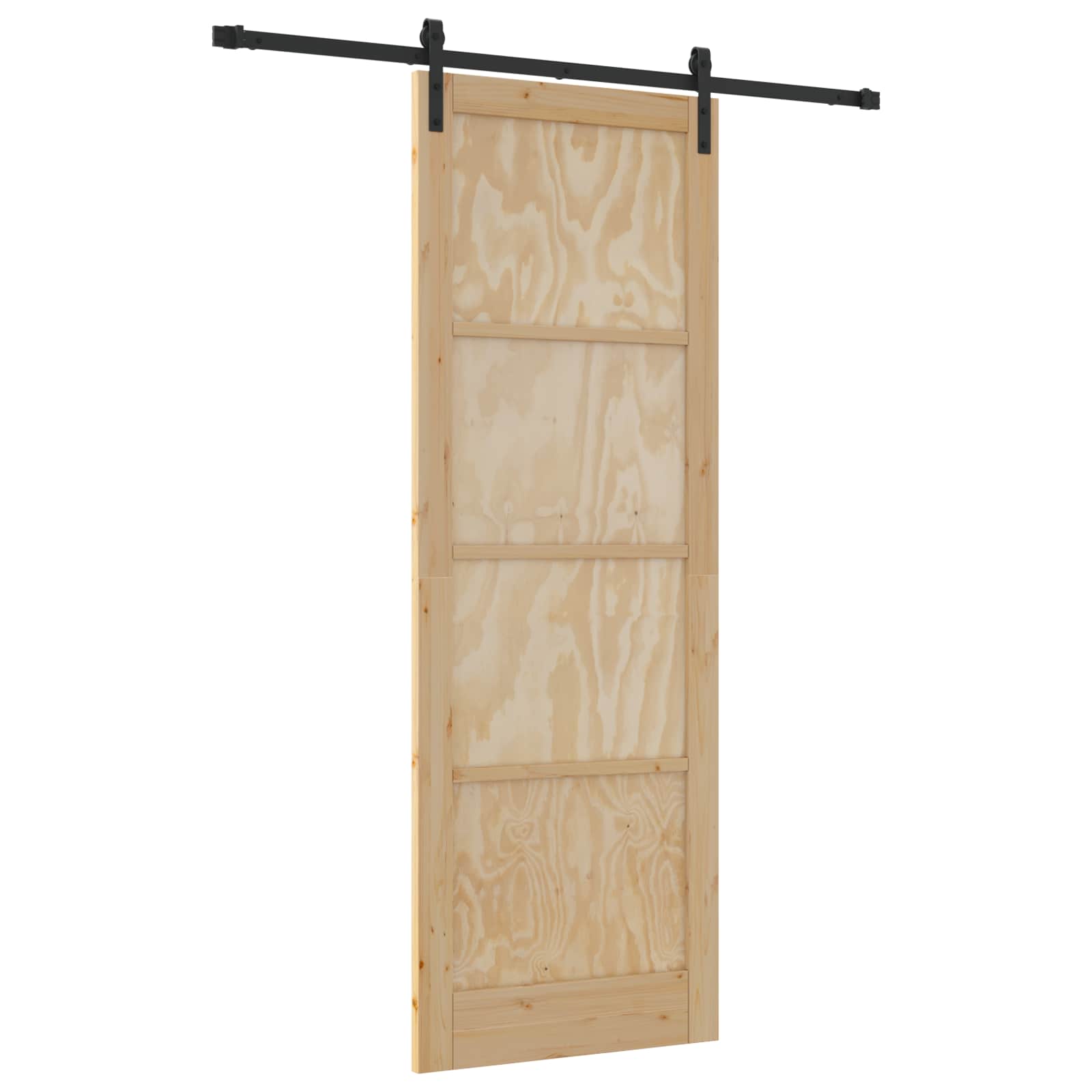 Klizna vrata Prirodna i crna 83 x 232 cm Masivna borovina