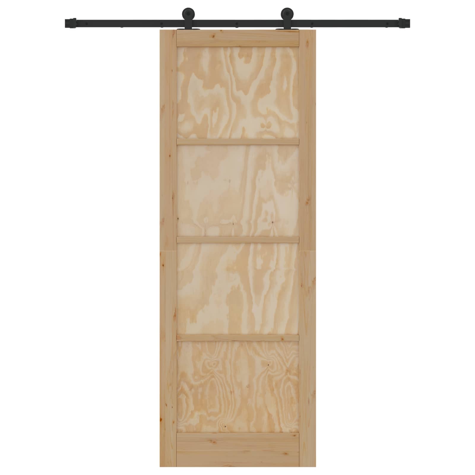 Klizna vrata Prirodna i crna 83 x 232 cm Masivna borovina