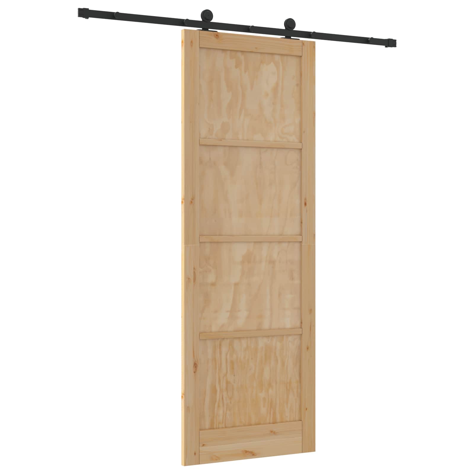 Klizna vrata Prirodna i crna 83 x 232 cm Masivna borovina
