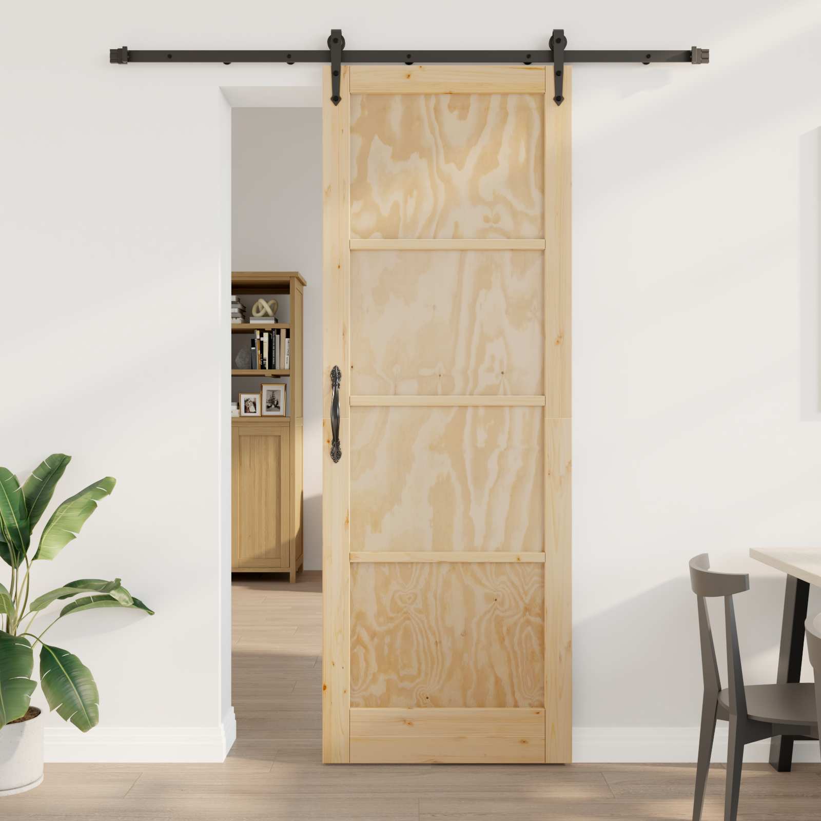 Klizna vrata ORKDAL Prirodna i crna 83 x 232 cm