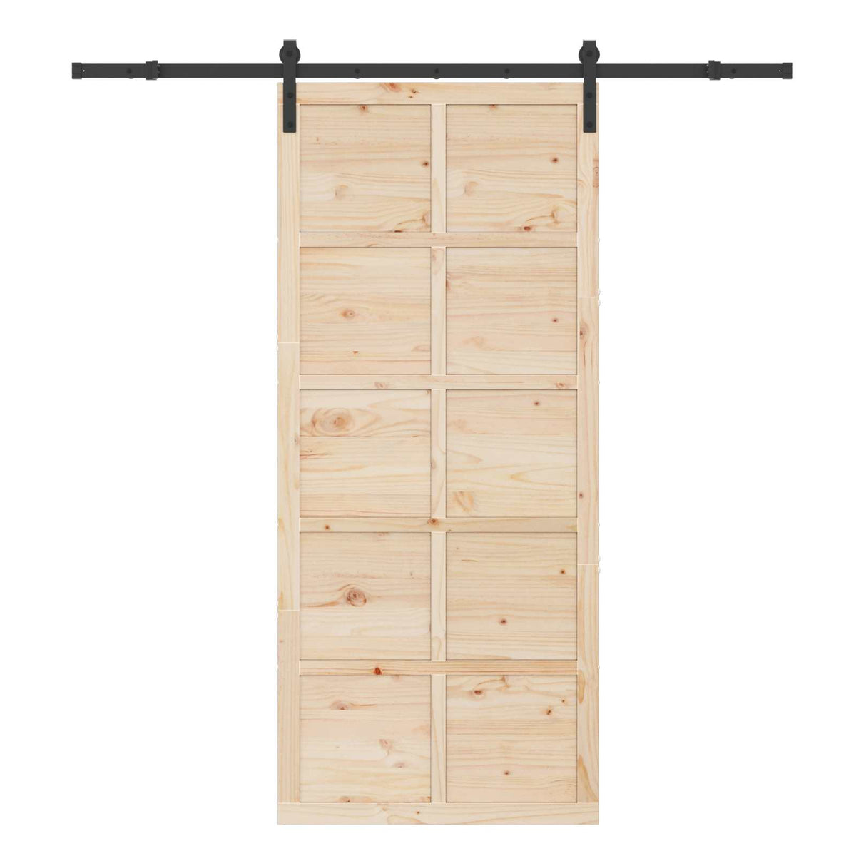Klizna vrata Prirodna 80 x 208 cm Masivna borovina Smeđa 200 x 2.5 x 208 cm