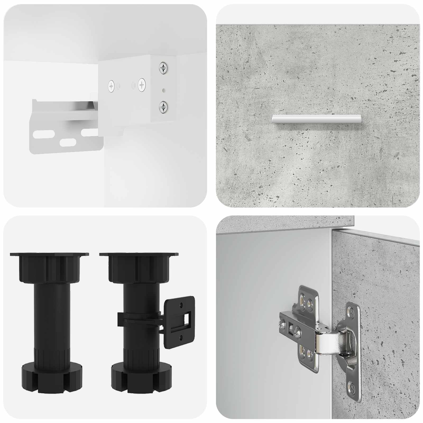 Kuhinjska jedinica Lyon 8 pcs Betonska siva Konstruirano drvo