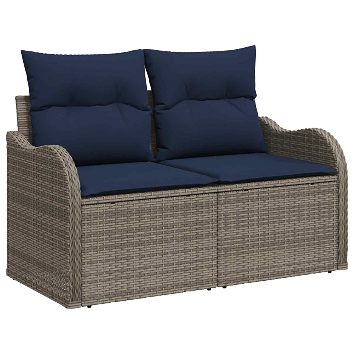 Set sofe 7 kom. Siva i tamnoplava 121 x 62 x 69 cm