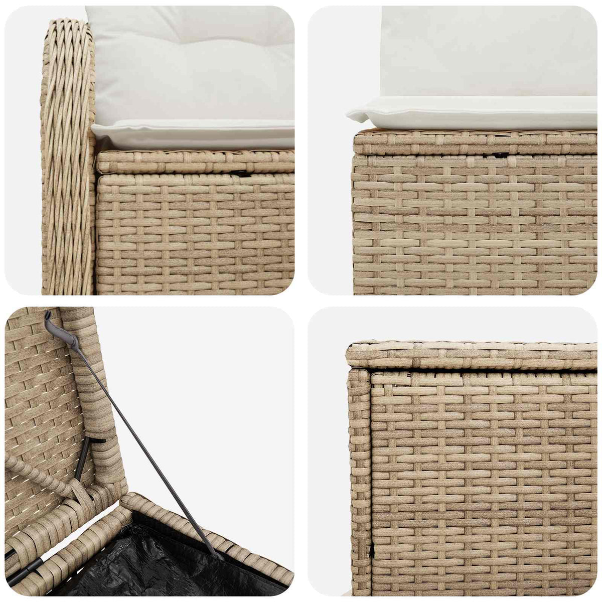 Set sofe 7 kom. Bež i krem bijela 121 x 62 x 69 cm
