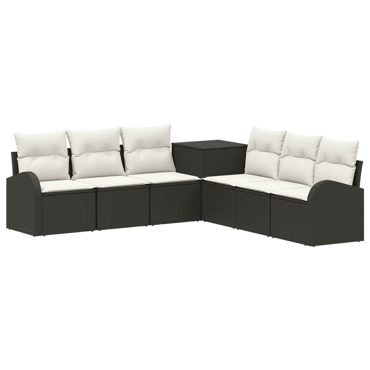 Set sofe 7 kom. Crna i krem-bijela 124 x 62 x 69 cm