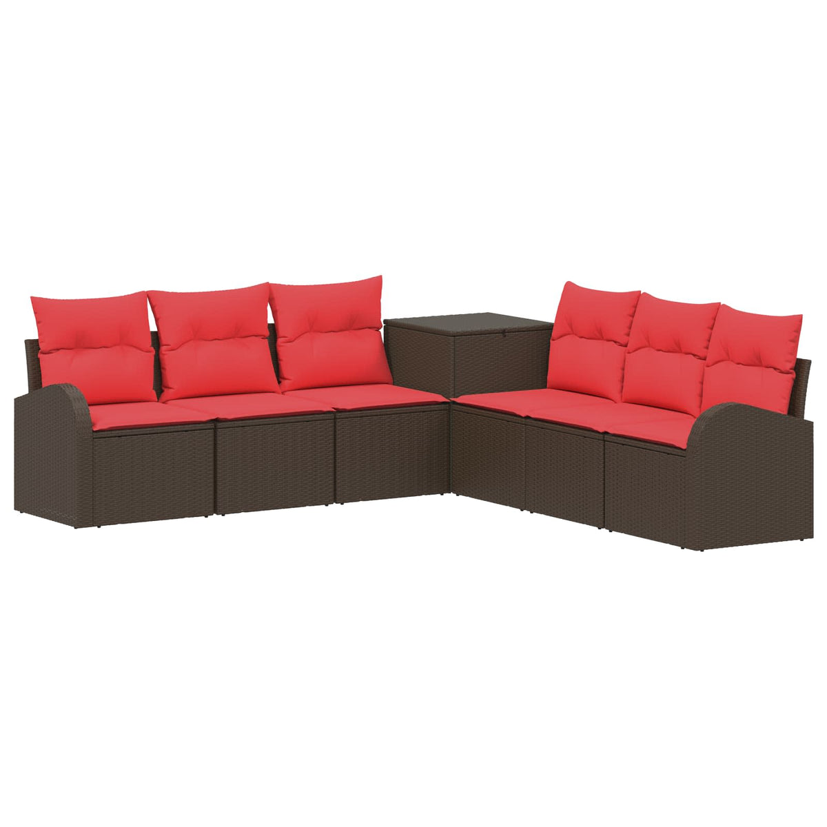 Set sofe 7 kom. Smeđa i crvena 124 x 62 x 69 cm