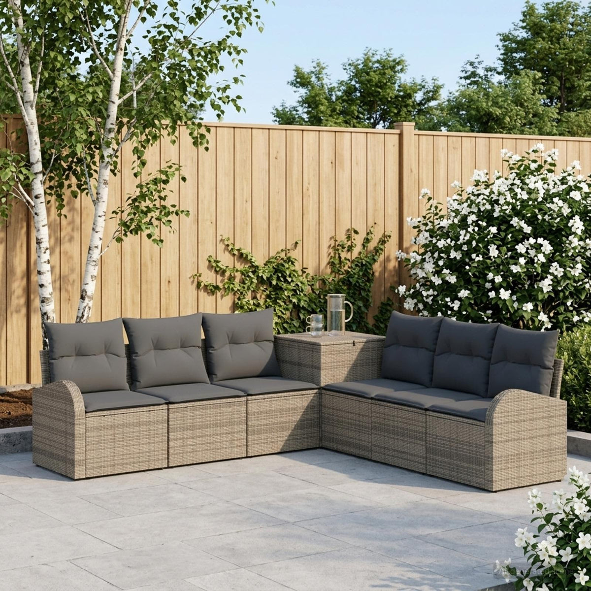 Set sofe 7 kom. Siva i tamno siva 124 x 62 x 69 cm