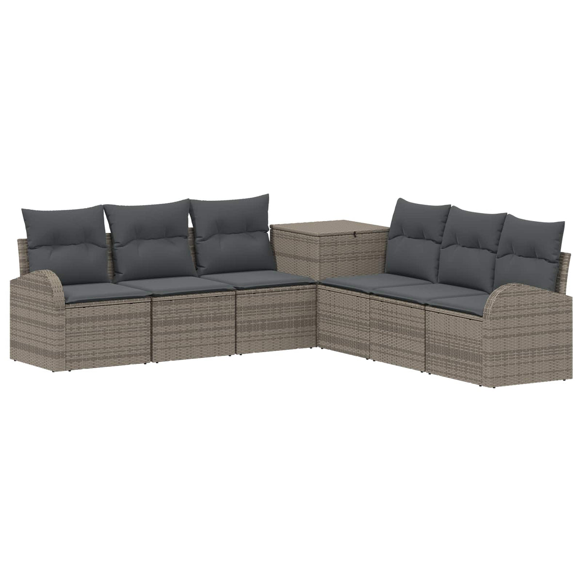 Set sofe 7 kom. Siva i tamno siva 124 x 62 x 69 cm