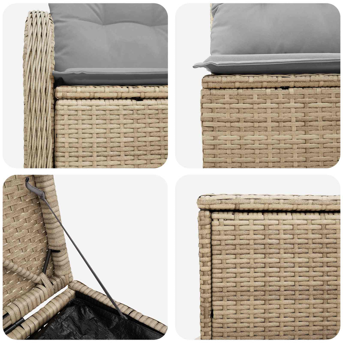 Set sofe 7 kom. Bež i svijetlo siva 124 x 62 x 69 cm