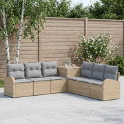 Set sofe 7 kom. Bež i svijetlo siva 124 x 62 x 69 cm
