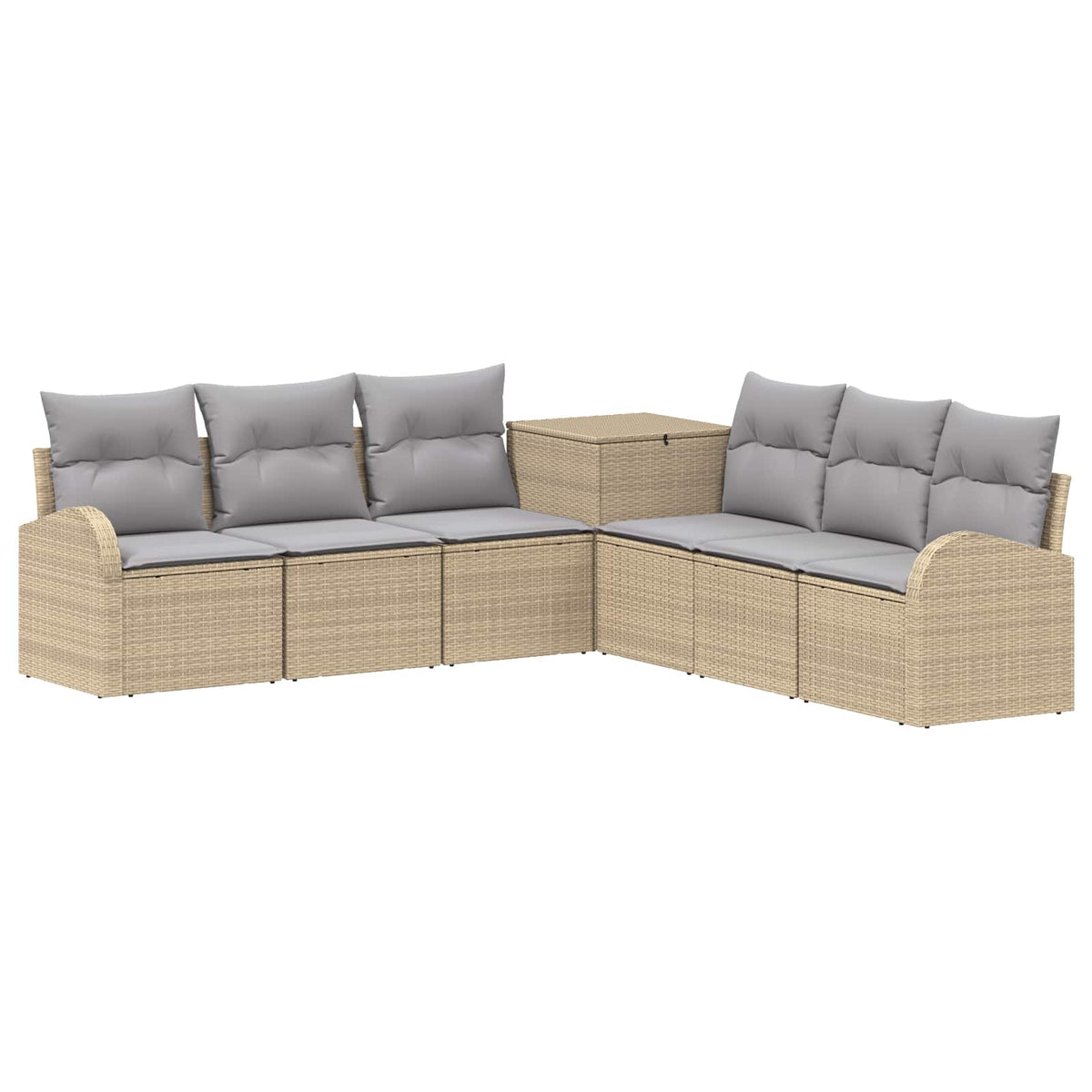 Set sofe 7 kom. Bež i svijetlo siva 124 x 62 x 69 cm