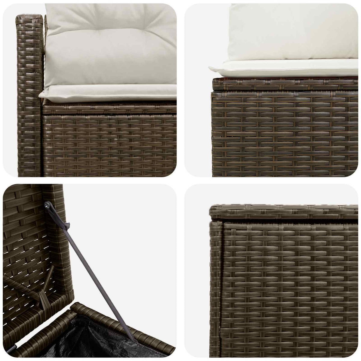 Set sofe 7 kom. Smeđa i krem bijela 120 x 62 x 69 cm
