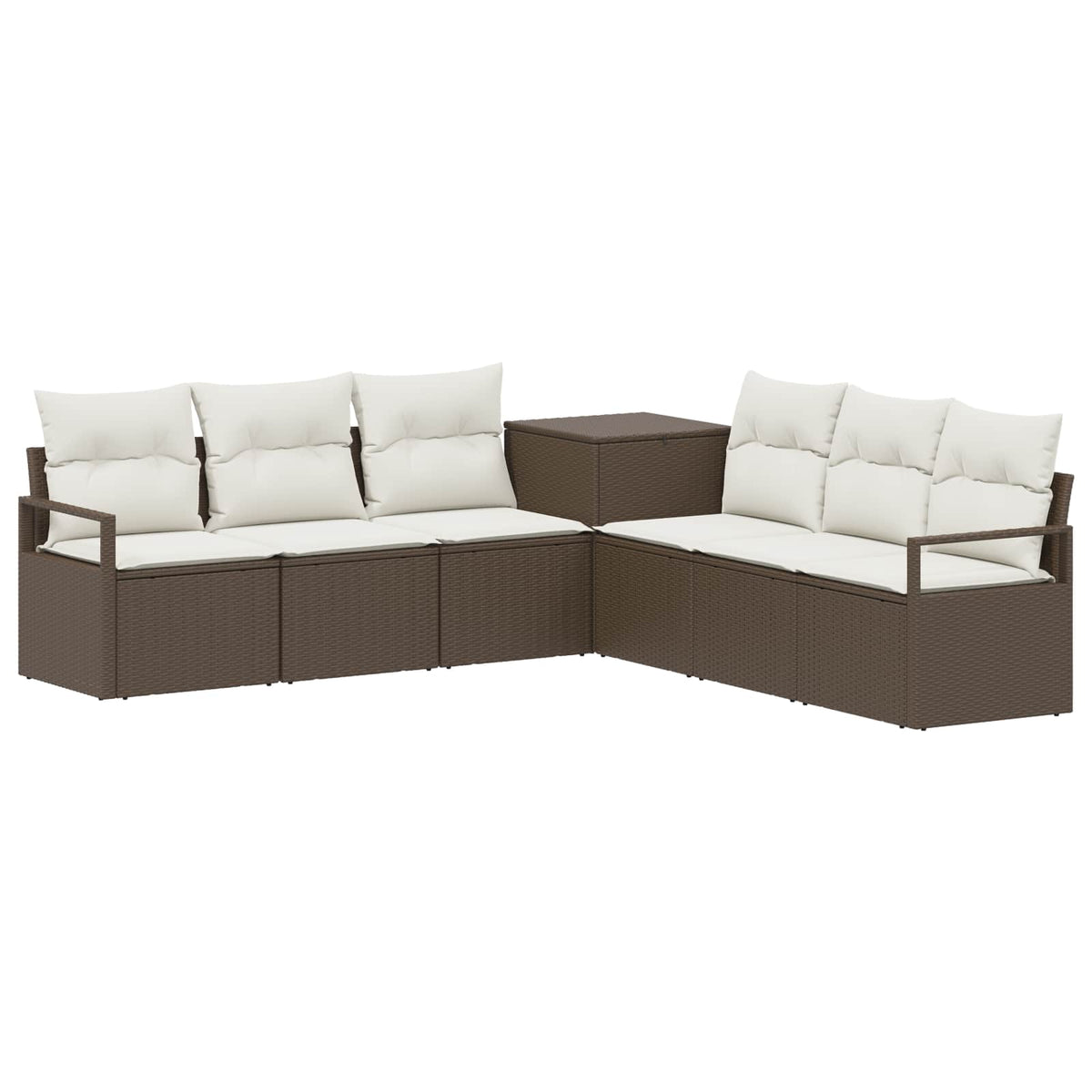 Set sofe 7 kom. Smeđa i krem bijela 120 x 62 x 69 cm