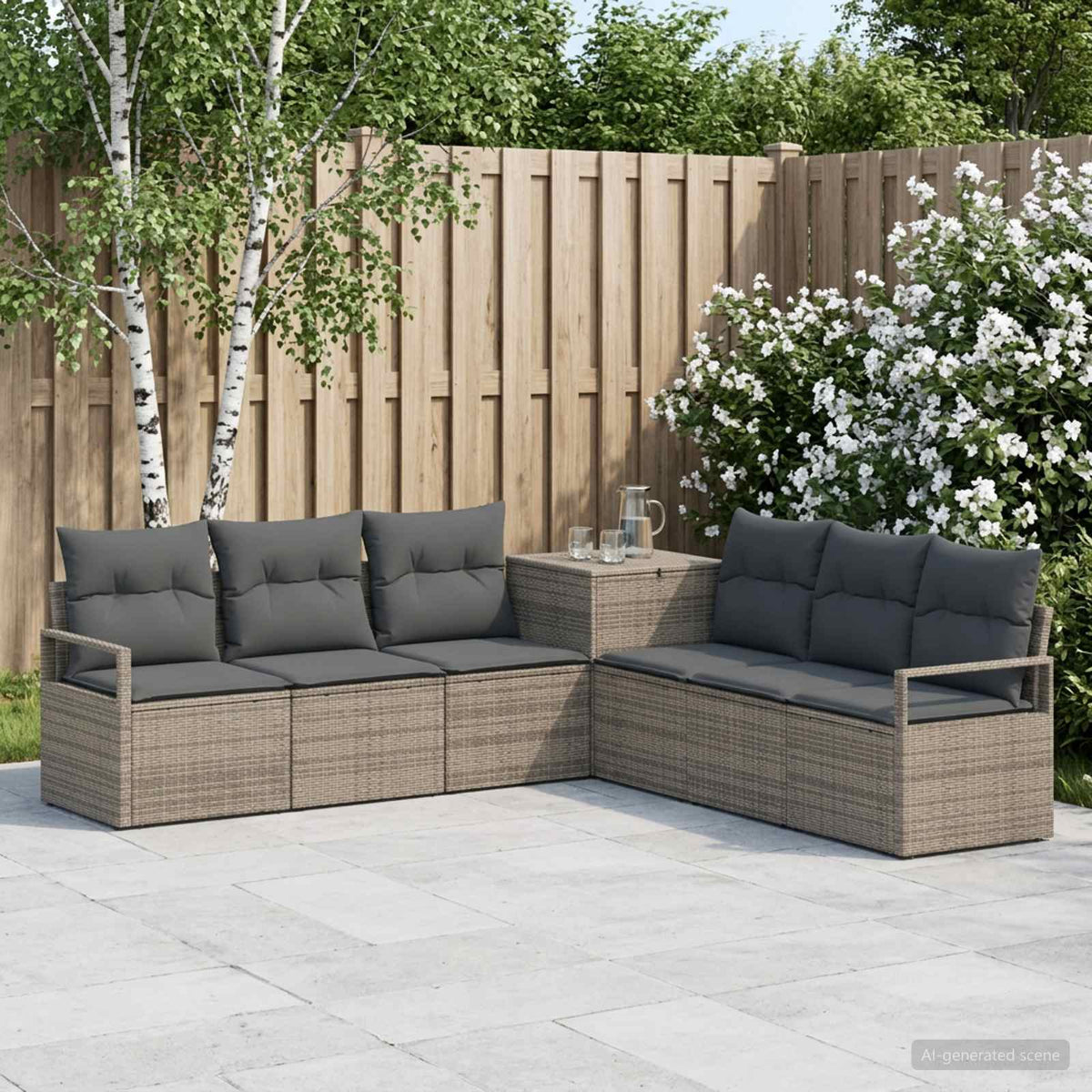 Set sofe 7 kom. Siva i tamno siva 120 x 62 x 69 cm