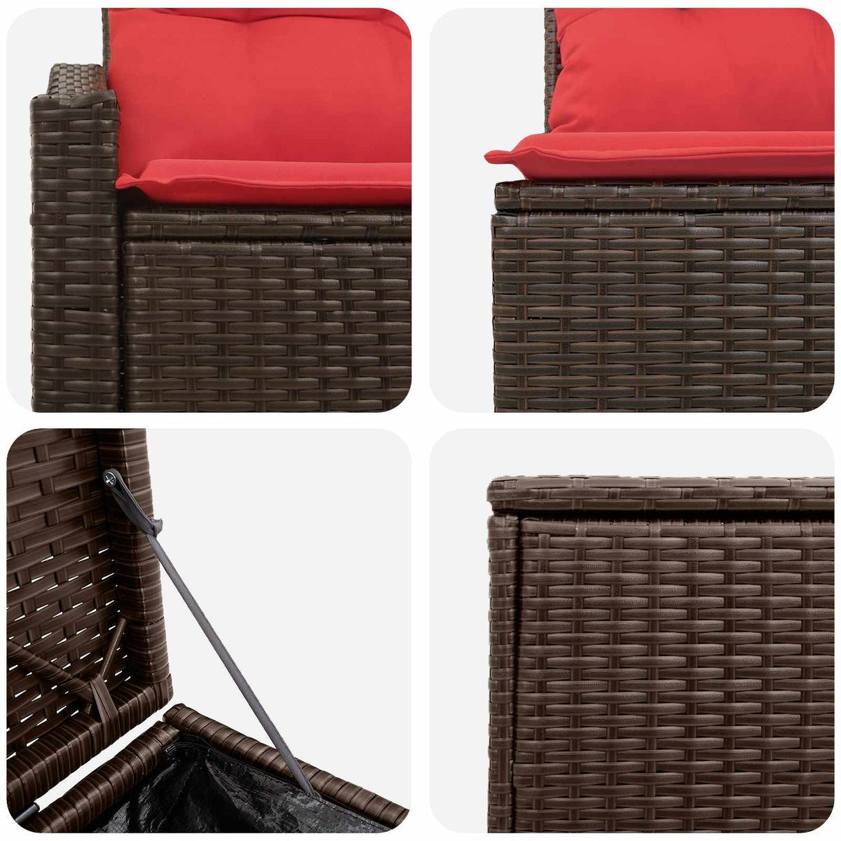 Set sofe 7 kom. Smeđa i crvena 123 x 62 x 69 cm