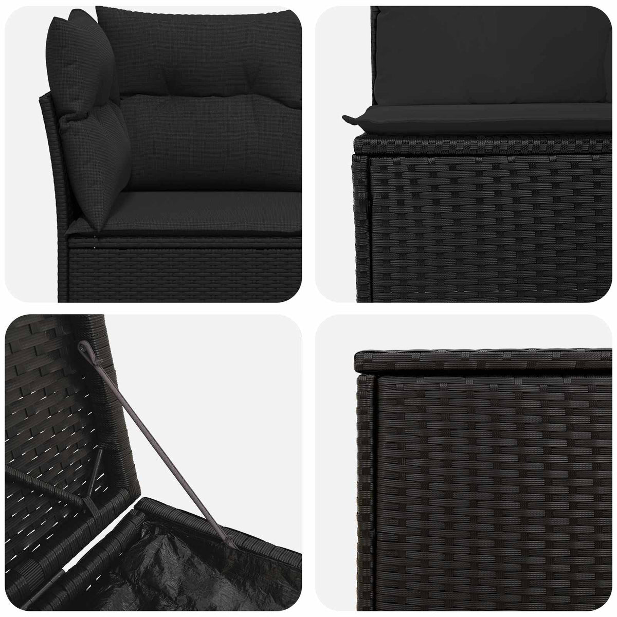 Set sofe 7 kom. Crna 234 x 234 x 85 cm Poli Rattan i čelik