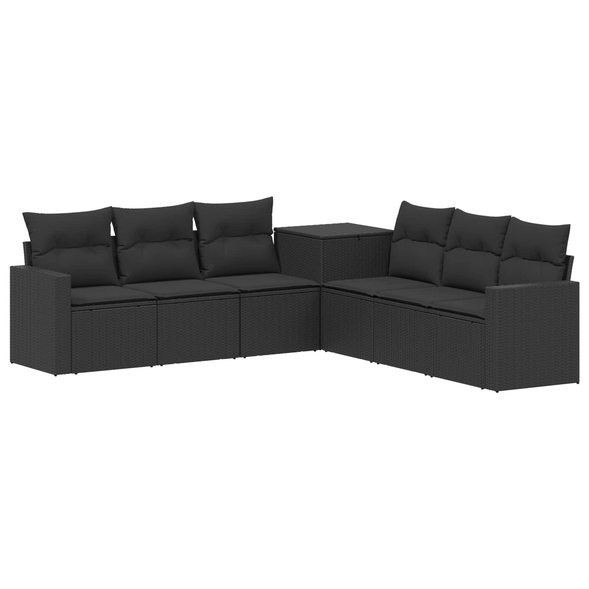 Set sofe 7 kom. Crna 55 x 55 x 69 cm Poli Rattan i čelik 237,5 x 237,5 x 85 cm