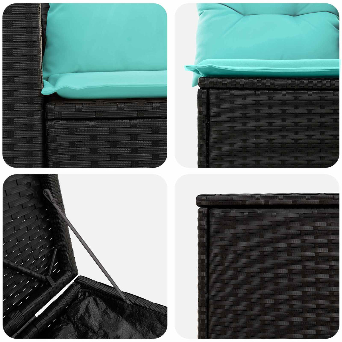 Set sofe 7 kom. Crna i Plava 55 x 55 x 69 cm 237,5 x 237,5 x 85 cm