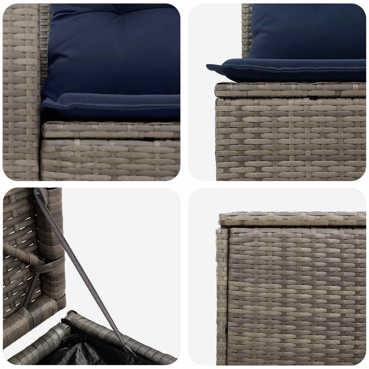 Set sofe 7 kom. Siva i tamnoplava 55 x 55 x 69 cm 237,5 x 237,5 x 85 cm