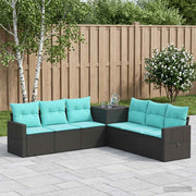 Set sofe 7 kom. Crna i Plava 234 x 234 x 85 cm