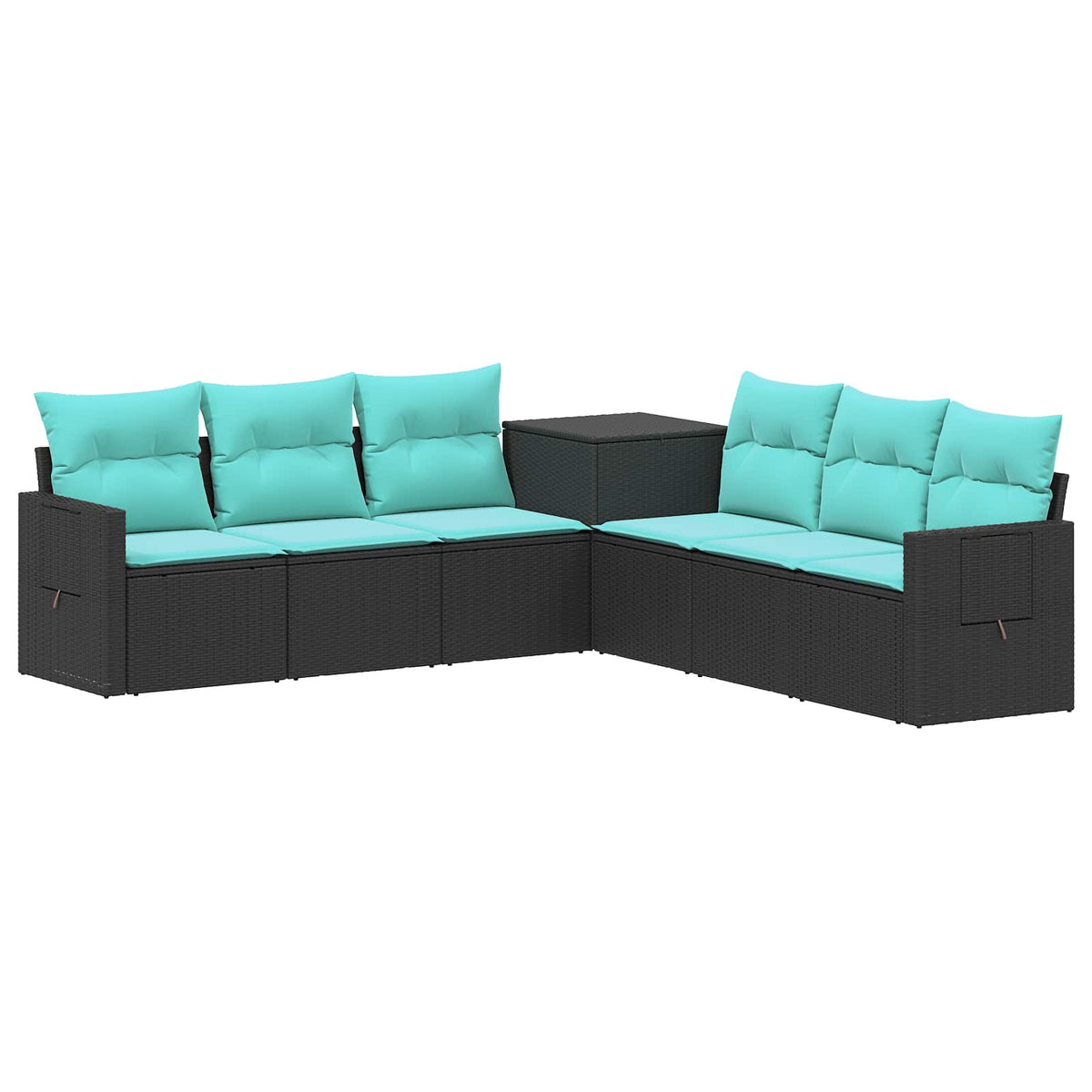 Set sofe 7 kom. Crna i Plava 234 x 234 x 85 cm