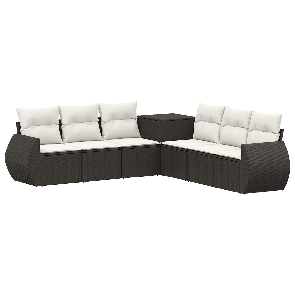 Set sofe 7 kom. Crna i krem-bijela 243 x 243 x 85 cm
