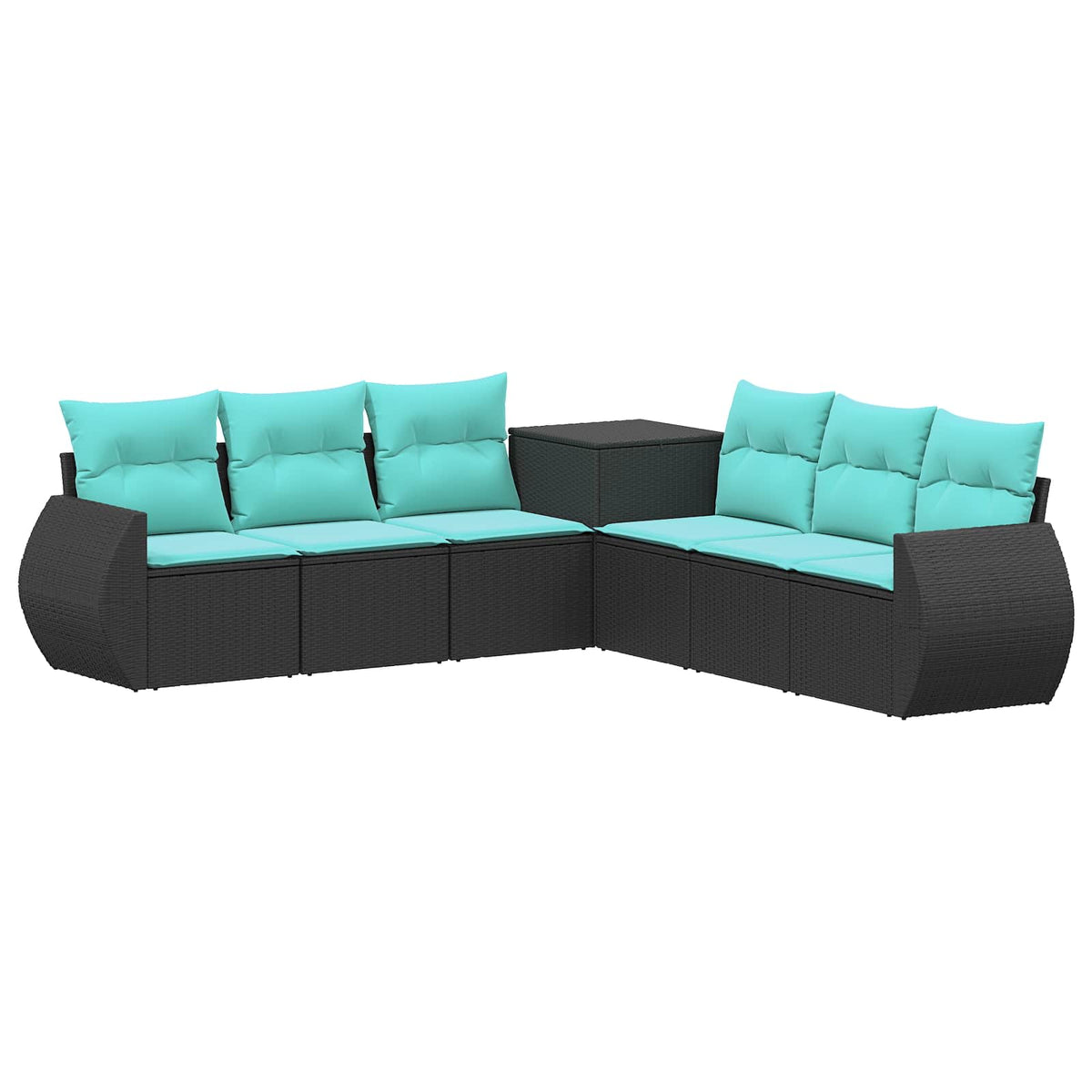 Set sofe 7 kom. Crna i Plava 243 x 243 x 85 cm