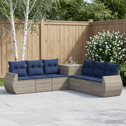 Set sofe 7 kom. Siva i tamnoplava 243 x 243 x 85 cm