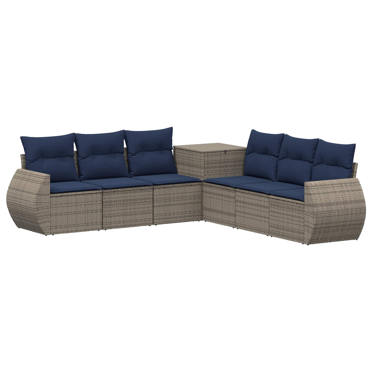 Set sofe 7 kom. Siva i tamnoplava 243 x 243 x 85 cm