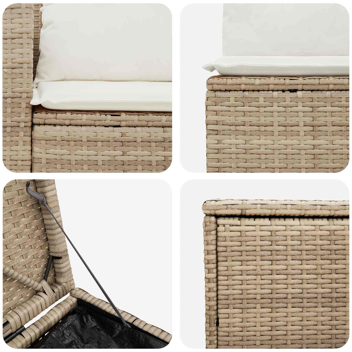 Set sofe 7 kom. Bež i krem bijela 243 x 243 x 85 cm
