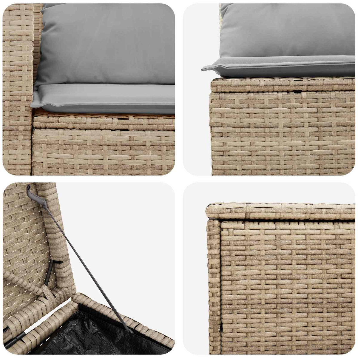 Set sofe 7 kom. Bež i svijetlo siva 243 x 243 x 85 cm
