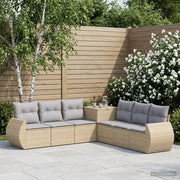 Set sofe 7 kom. Bež i svijetlo siva 243 x 243 x 85 cm