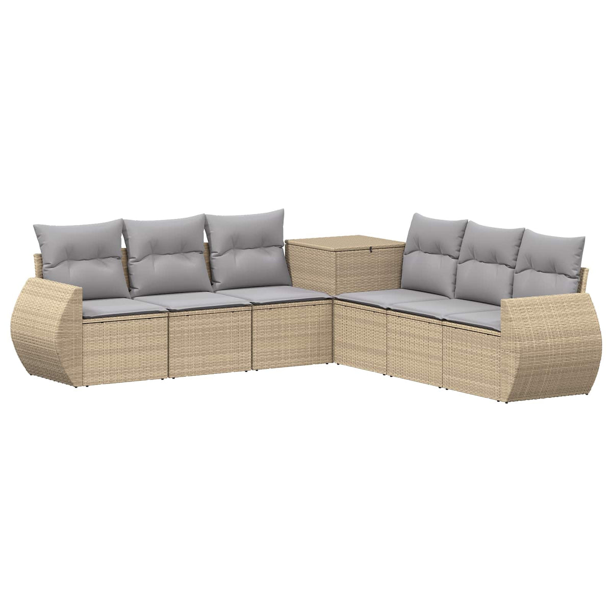 Set sofe 7 kom. Bež i svijetlo siva 243 x 243 x 85 cm