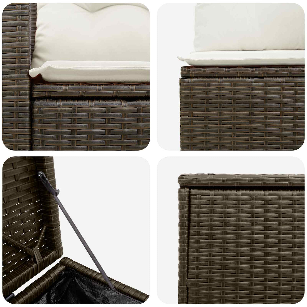 Set sofe 7 kom. Smeđa i krem bijela 55 x 55 x 69 cm 255 x 255 x 85 cm