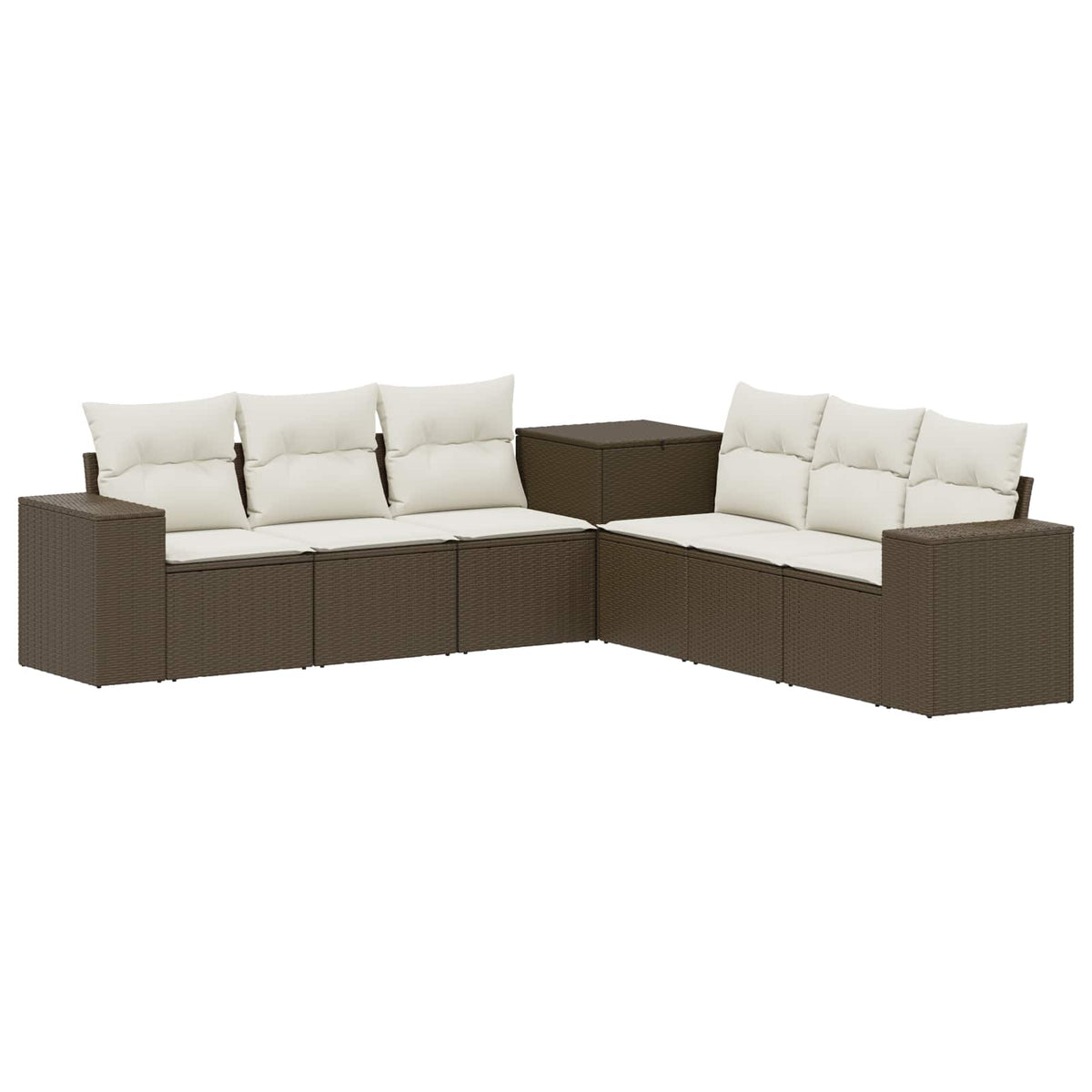 Set sofe 7 kom. Smeđa i krem bijela 55 x 55 x 69 cm 255 x 255 x 85 cm
