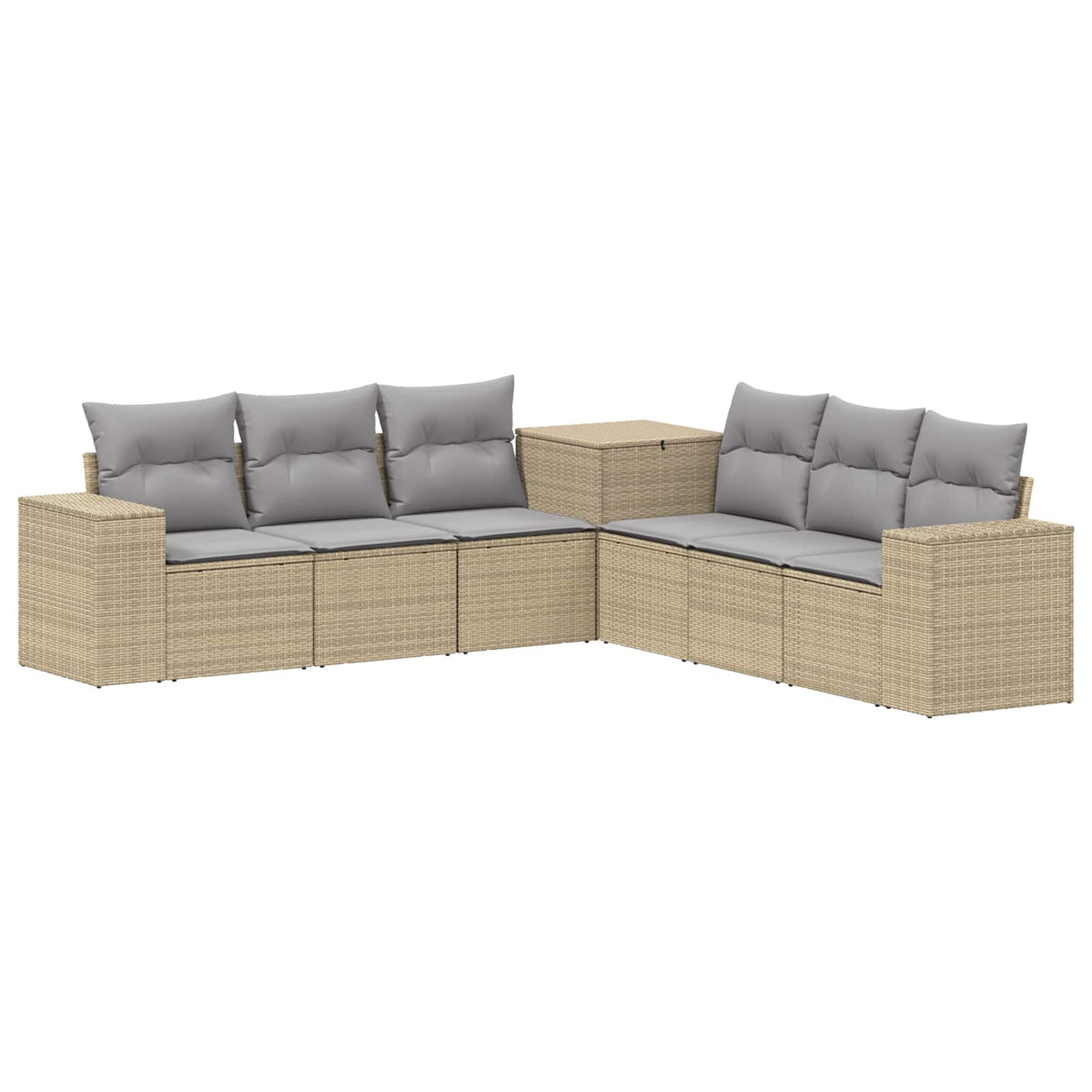 Set sofe 7 kom. Bež i svijetlo siva 55 x 55 x 69 cm