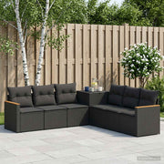 Set sofe 7 kom. Crna 123 x 62 x 69 cm Poli Rattan i čelik