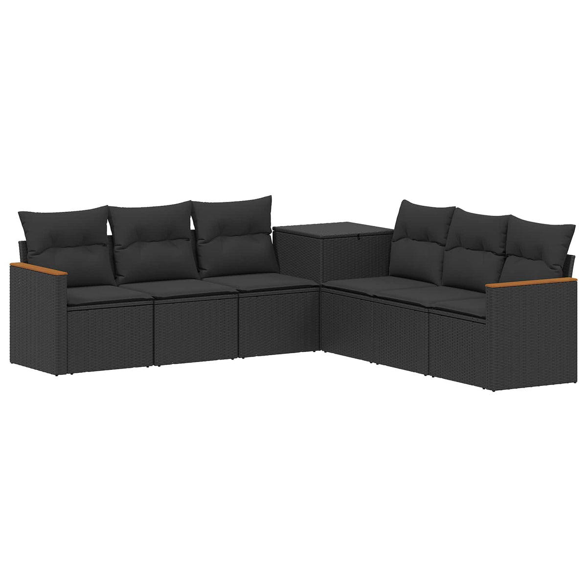 Set sofe 7 kom. Crna 123 x 62 x 69 cm Poli Rattan i čelik