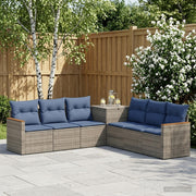 Set sofe 7 kom. Siva i tamnoplava 123 x 62 x 69 cm