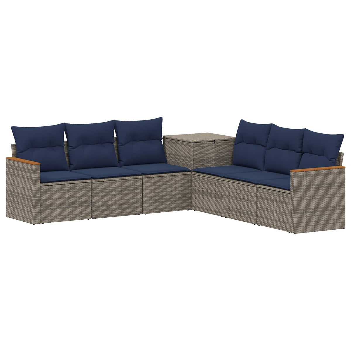 Set sofe 7 kom. Siva i tamnoplava 123 x 62 x 69 cm