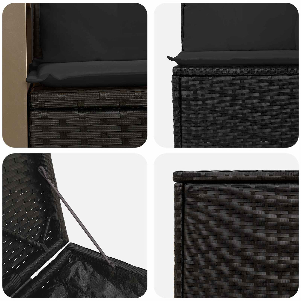Set sofe 7 kom. Crna 118 x 62 x 69 cm Poli Rattan i čelik