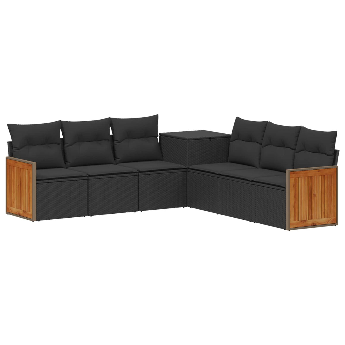 Set sofe 7 kom. Crna 118 x 62 x 69 cm Poli Rattan i čelik