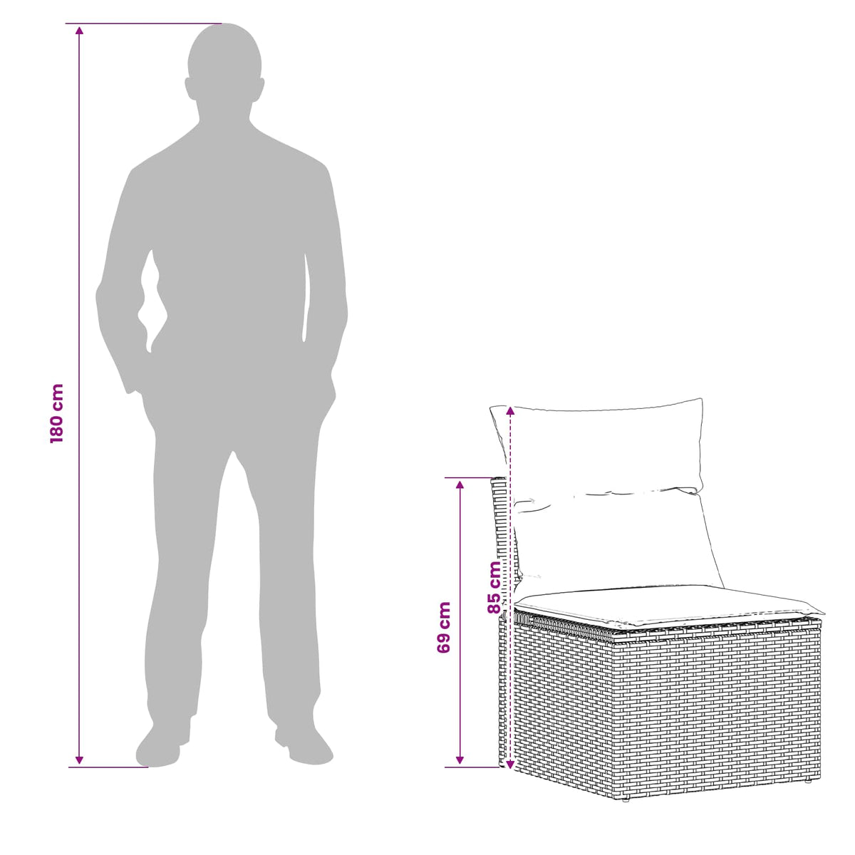 Set sofe 7 kom. Crna 118 x 62 x 69 cm Poli Rattan i čelik