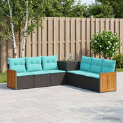 Set sofe 7 kom. Crna i Plava 118 x 62 x 69 cm