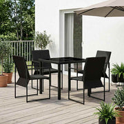 Vrtni set za objed 5 pcs Crna i antracit 80 x 80 x 73 cm