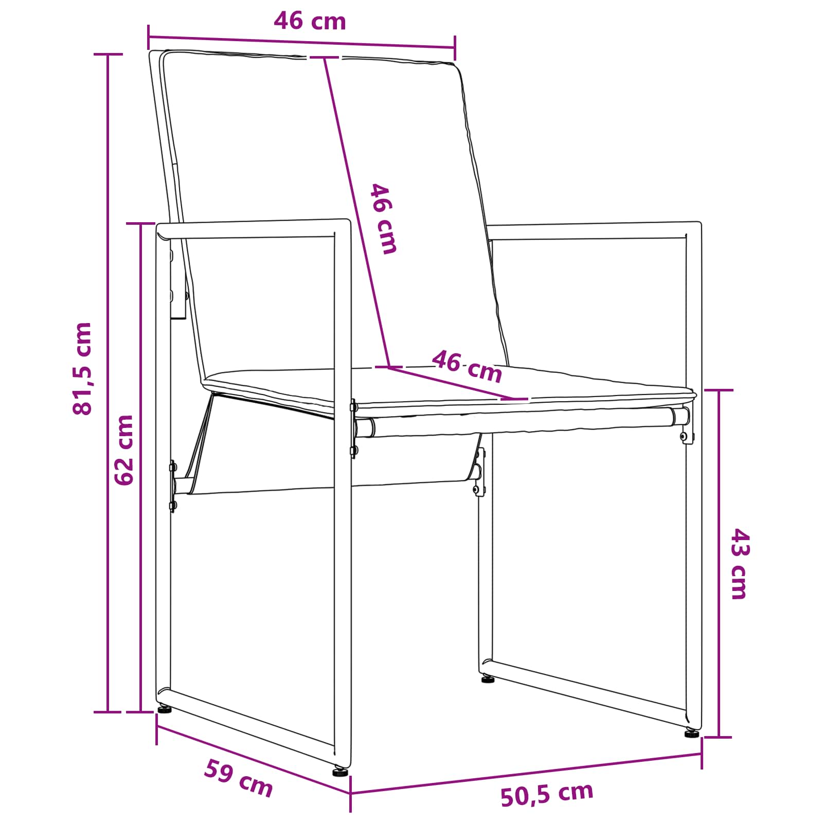 Vrtni set za objed 9 pcs Crna i antracit 200 x 80 x 73 cm