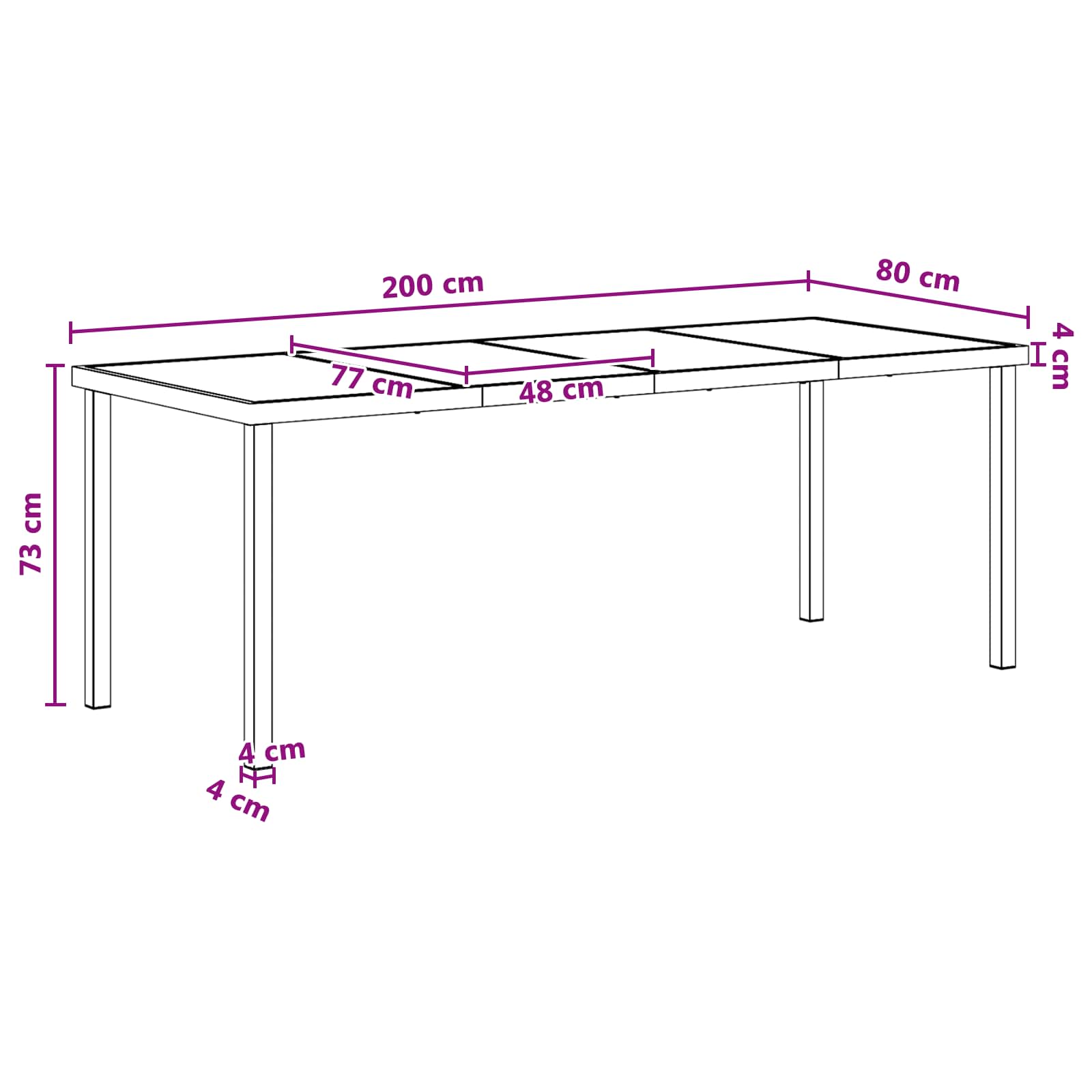 Vrtni set za objed 9 pcs Crna i antracit 200 x 80 x 73 cm